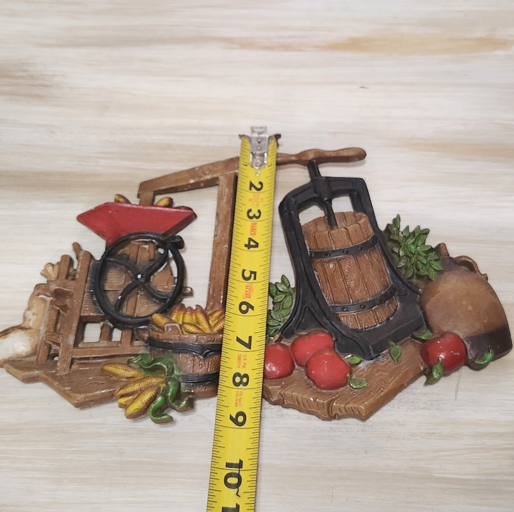 Homco Rustic Fruit Press Wall Décor in Red, Brown, Green